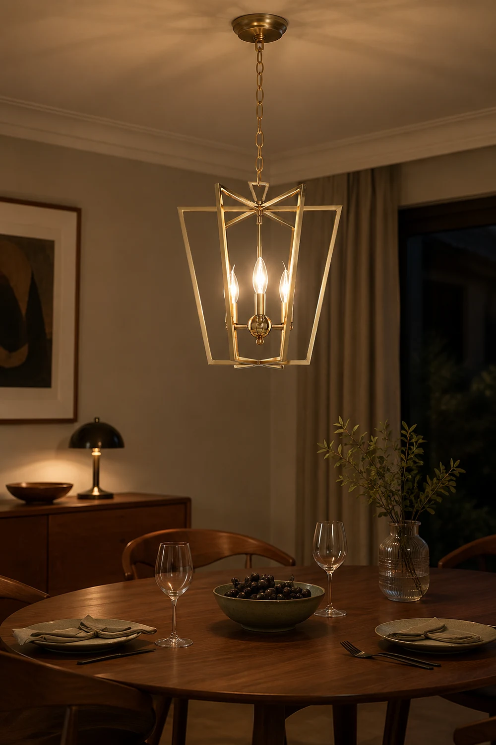 Frame gold cage chandelier - Lumpaz