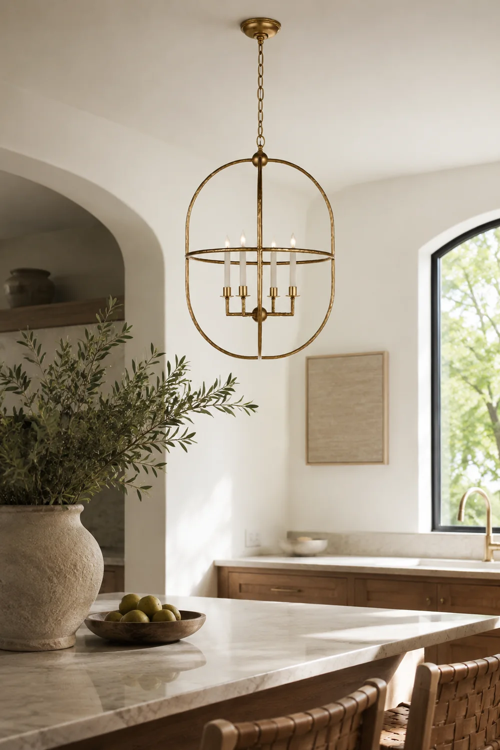 Desmond Antique Gold Oval Lantern Chandelier - Lumpaz
