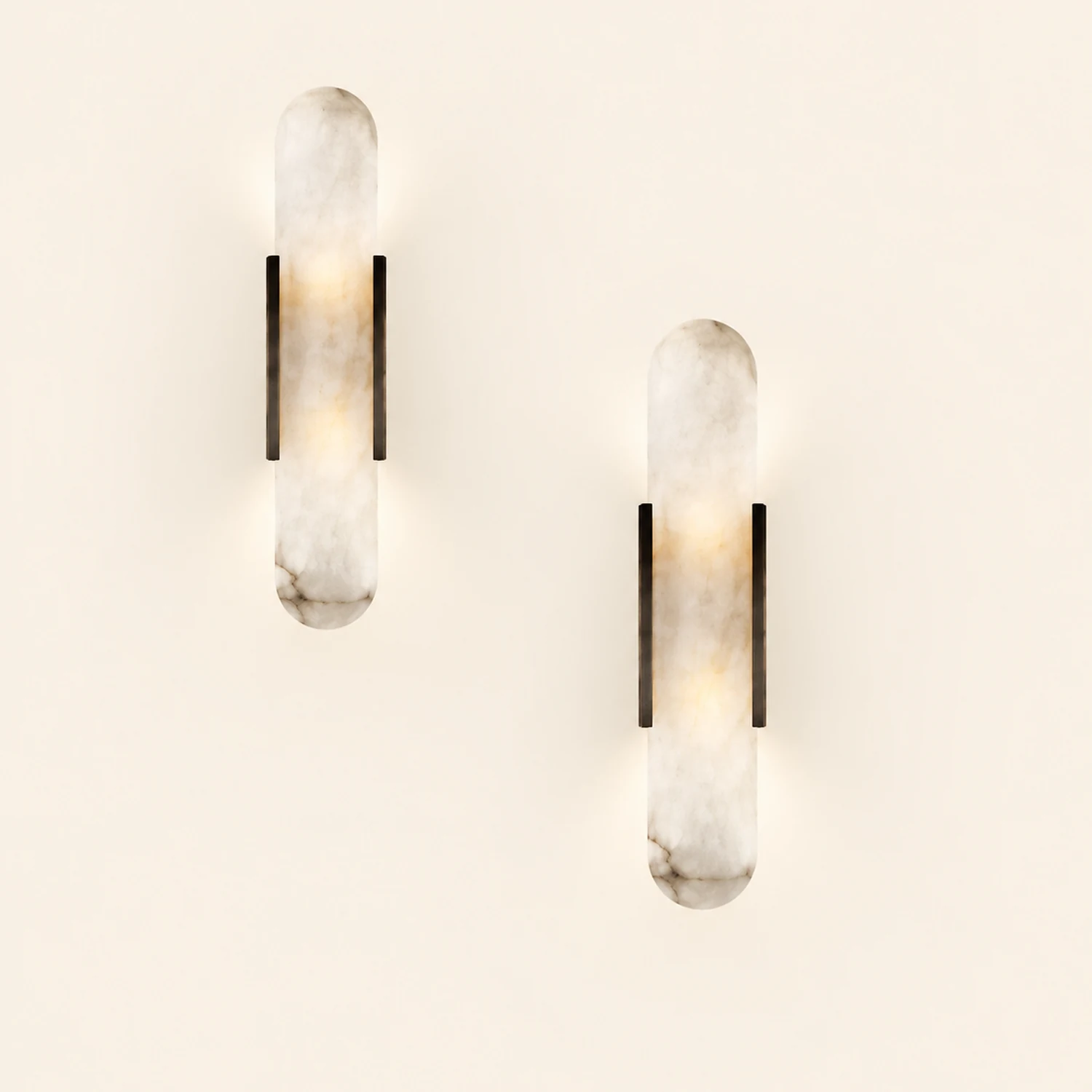 Modern Vertical Alabaster Wall Sconce - Lumpaz