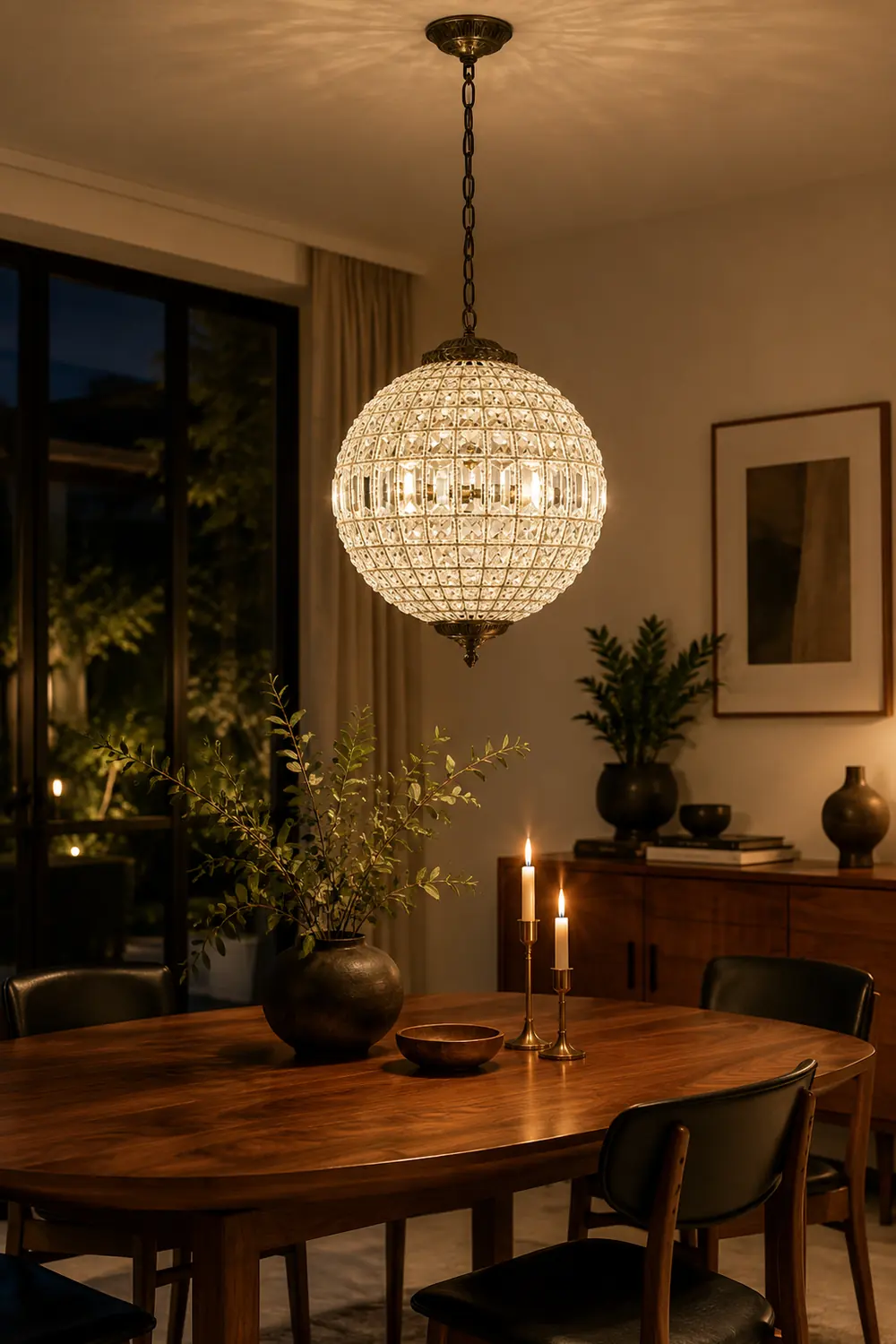 Vintage style crystal ball Pendant Light - Lumpaz