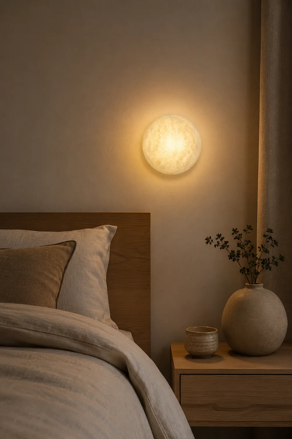 Lunar Glow Alabaster Wall Light - Lumpaz
