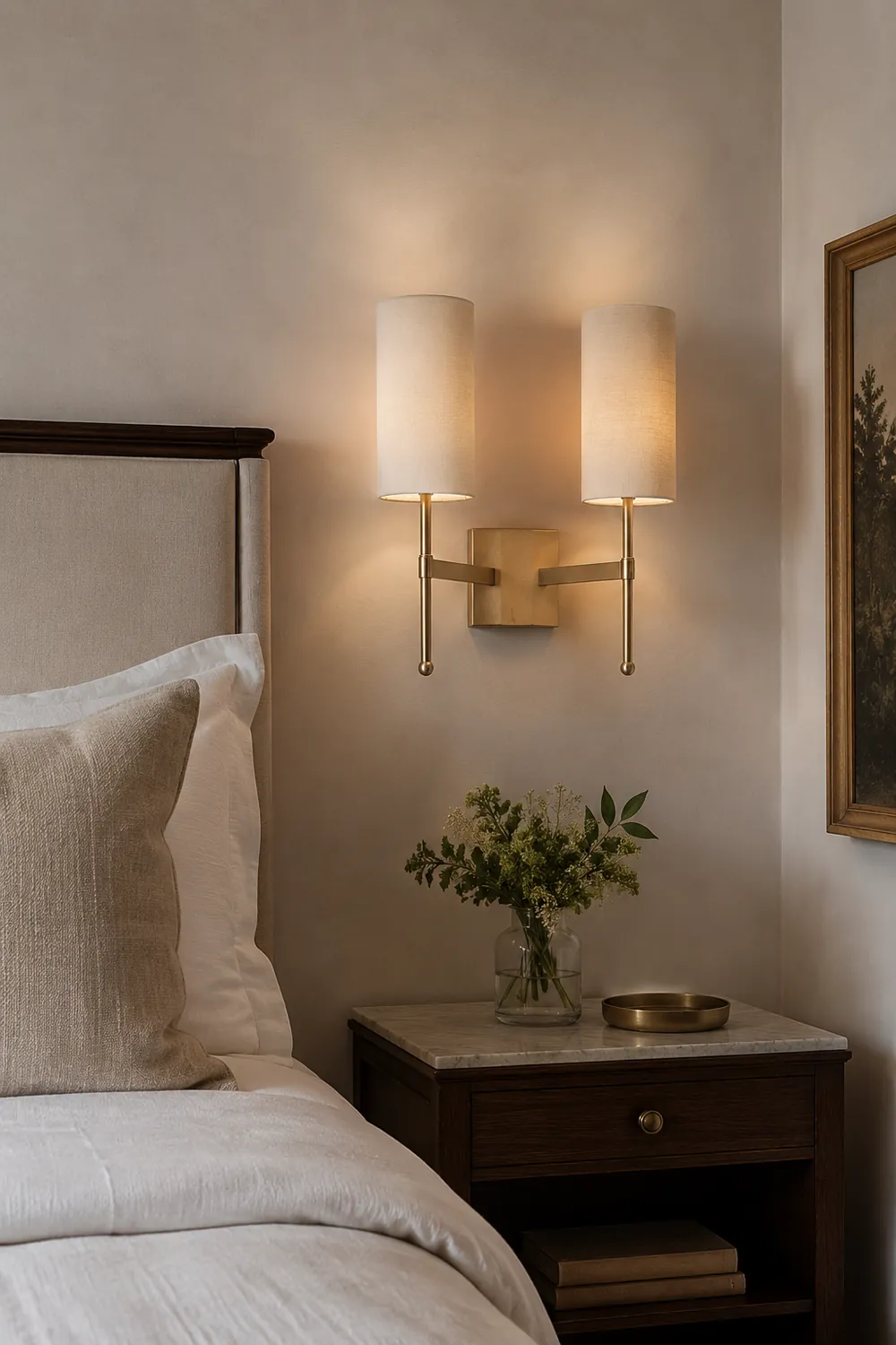 Silk Double Rod Brass Wall Lamp - Lumpaz