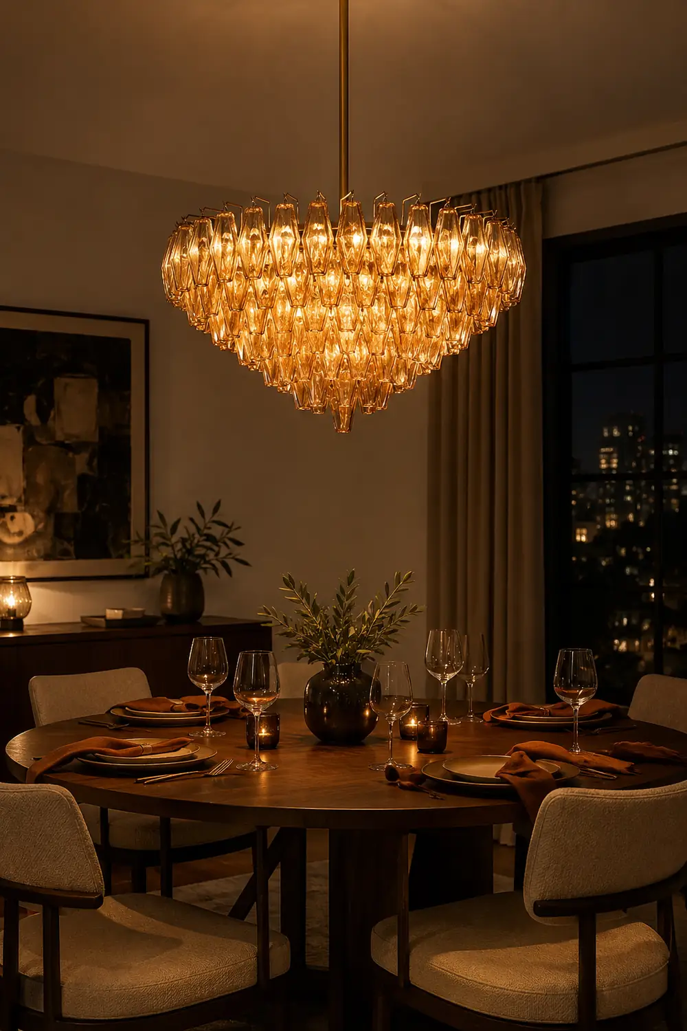 Amber Murano Glass Round Chandelier - Lumpaz
