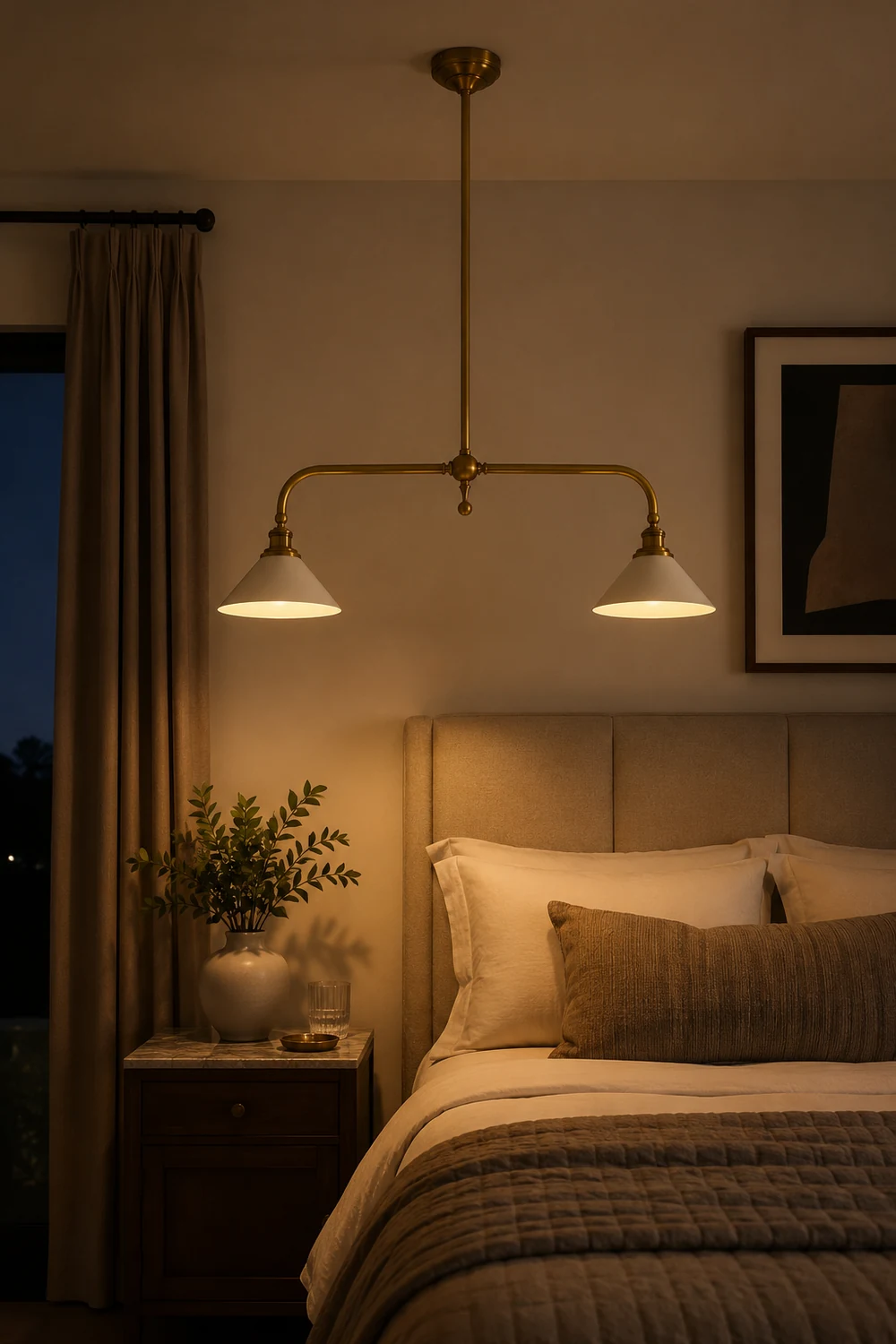 Vintage brass double chandelier - Lumpaz