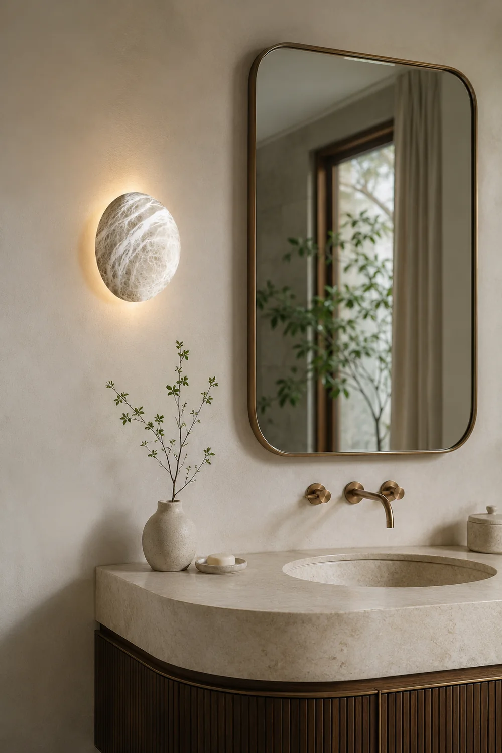 Pebble Alabaster Wall Lamp - Lumpaz