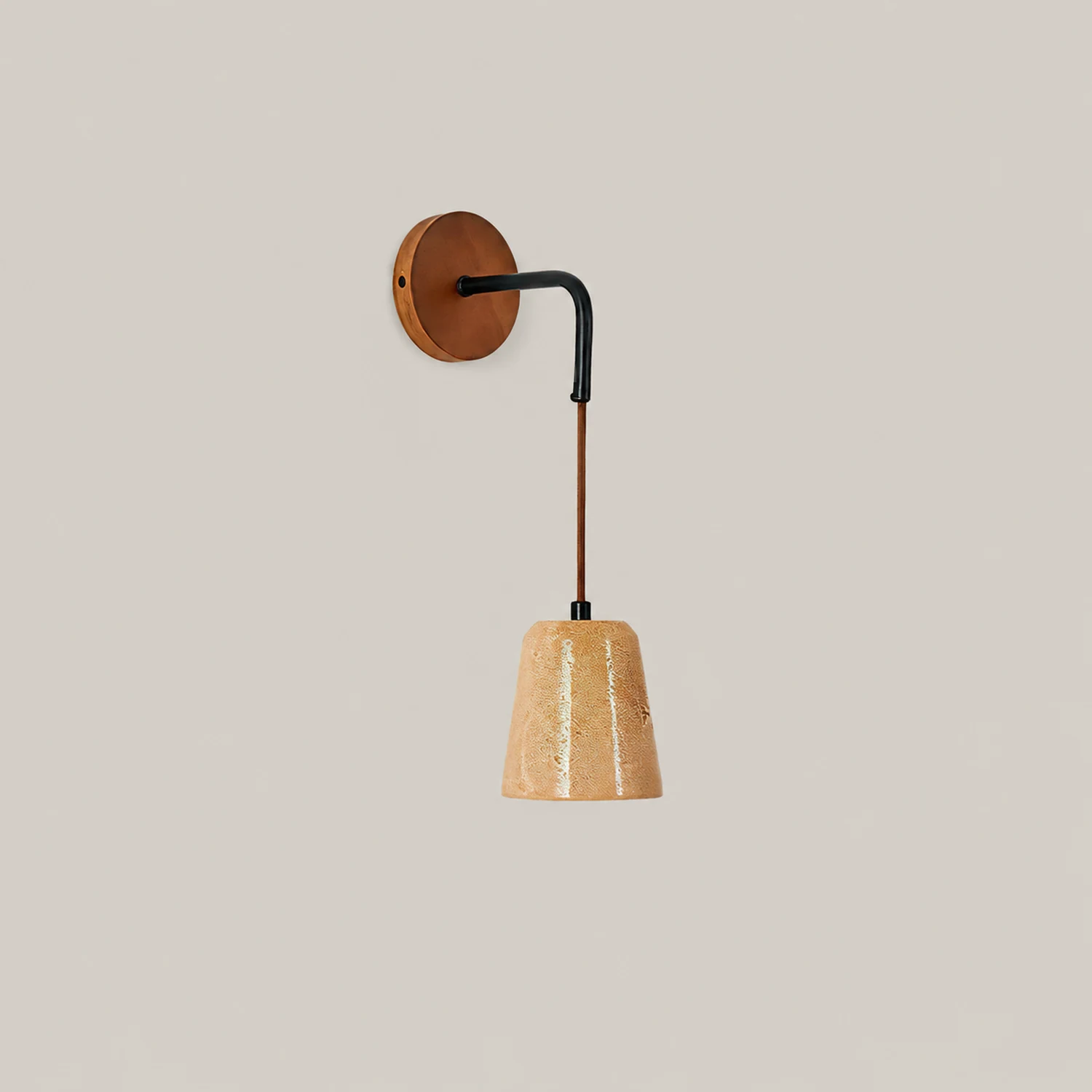 Yellow Travertine Disc Base Wall Lamp - Lumpaz