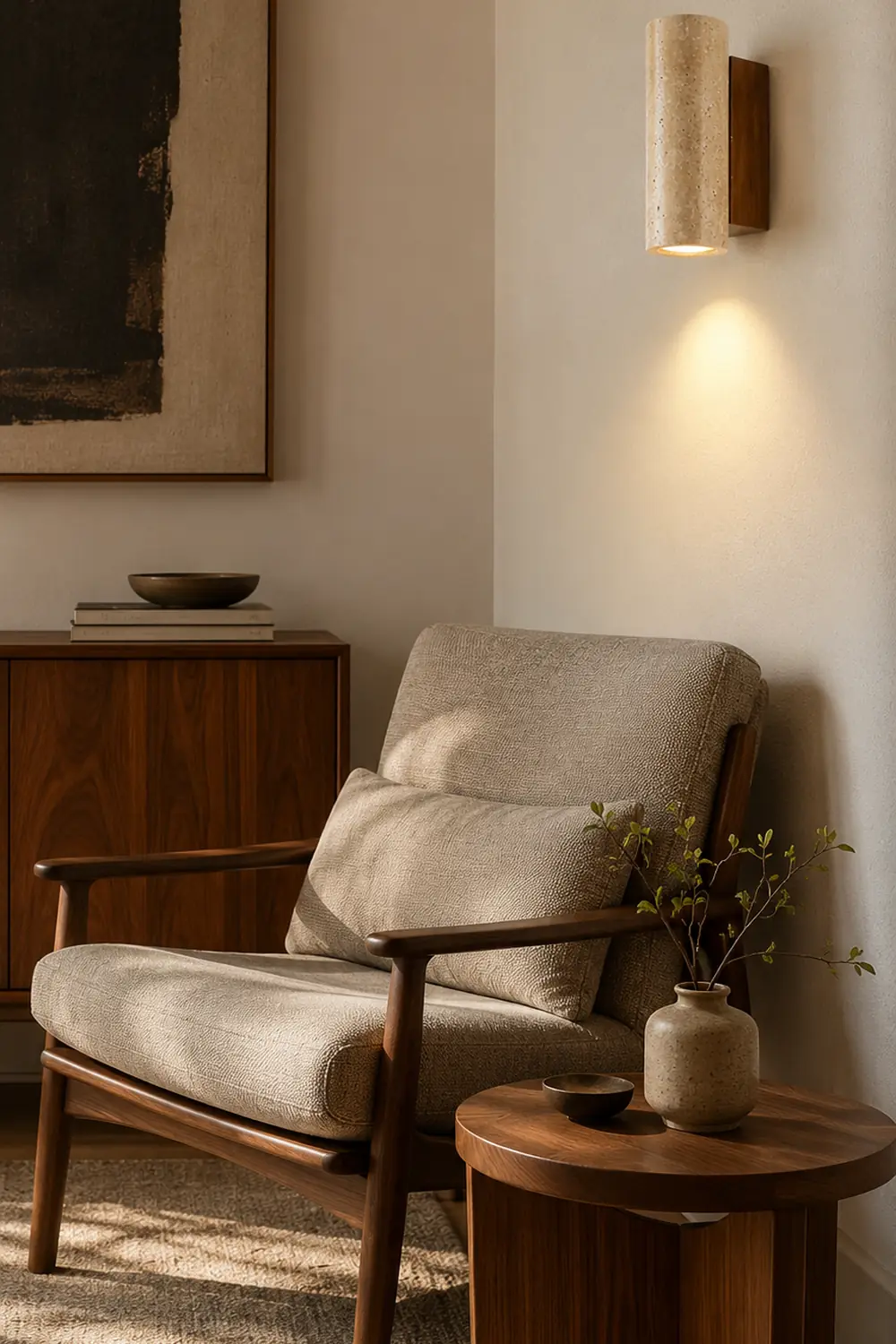 Travertine Cylinder Wall Lamp - Lumpaz