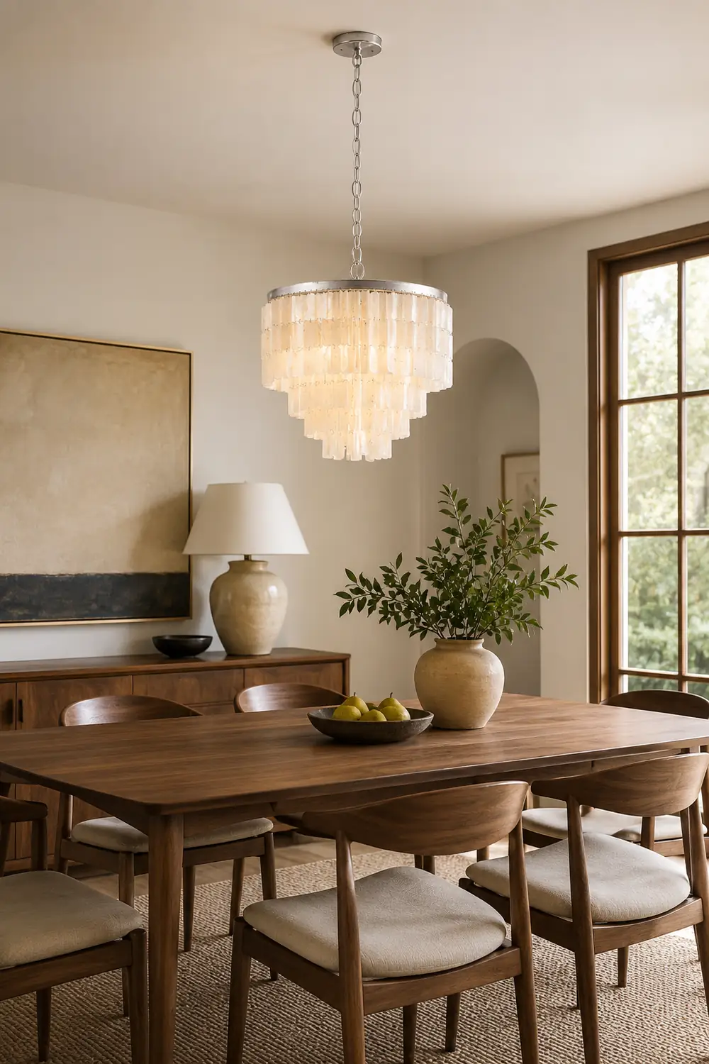 Tiered Capiz Skye Chandelier - Lumpaz
