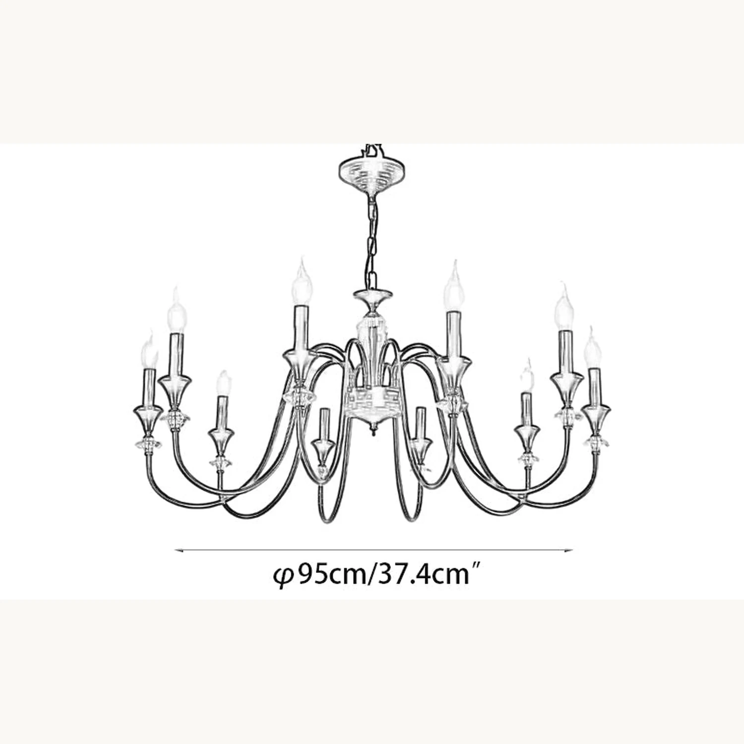 Vintage Iron Scroll Chandelier - Lumpaz