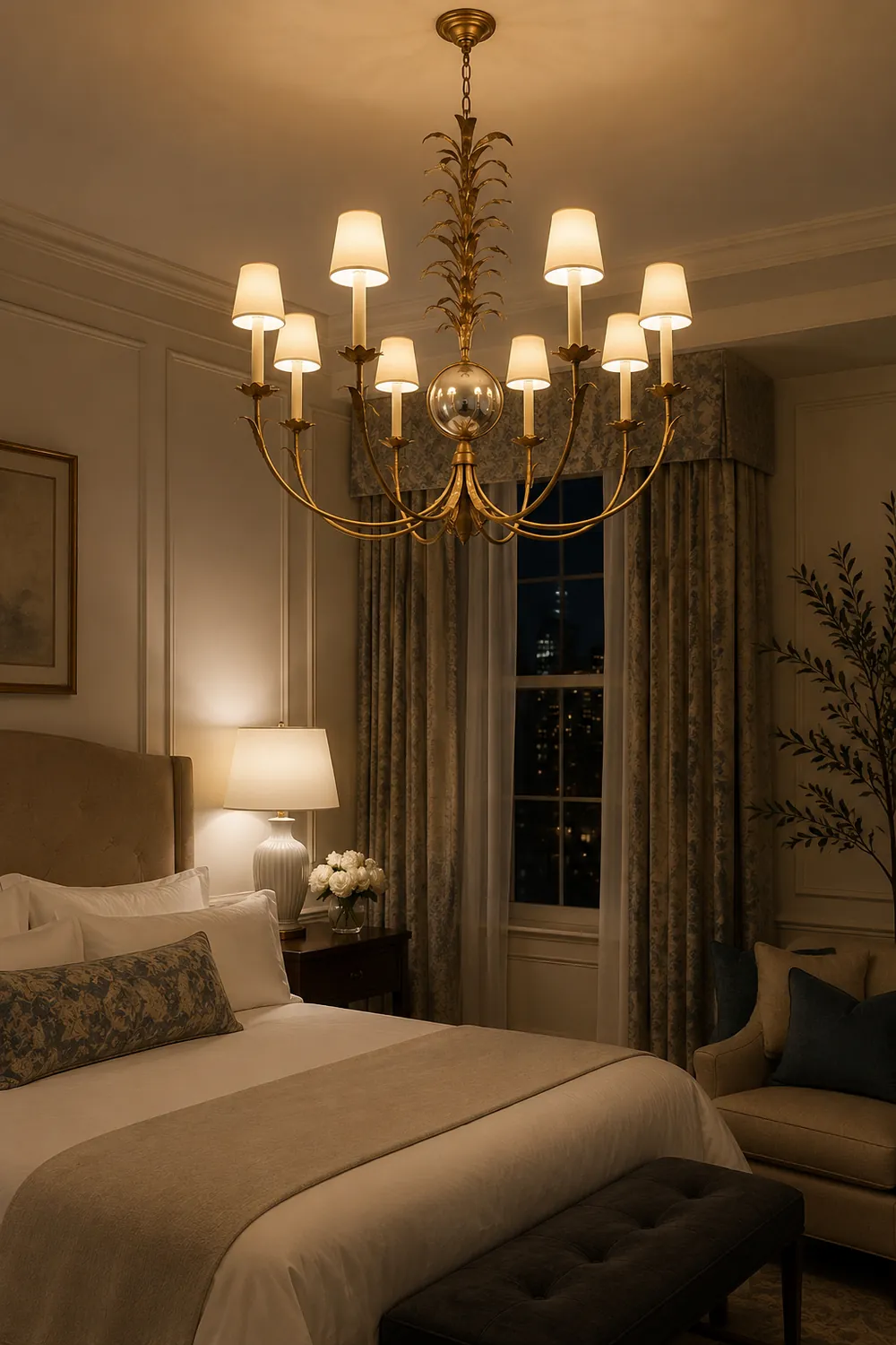 vintage gold leaf Gramercy chandelier - Lumpaz
