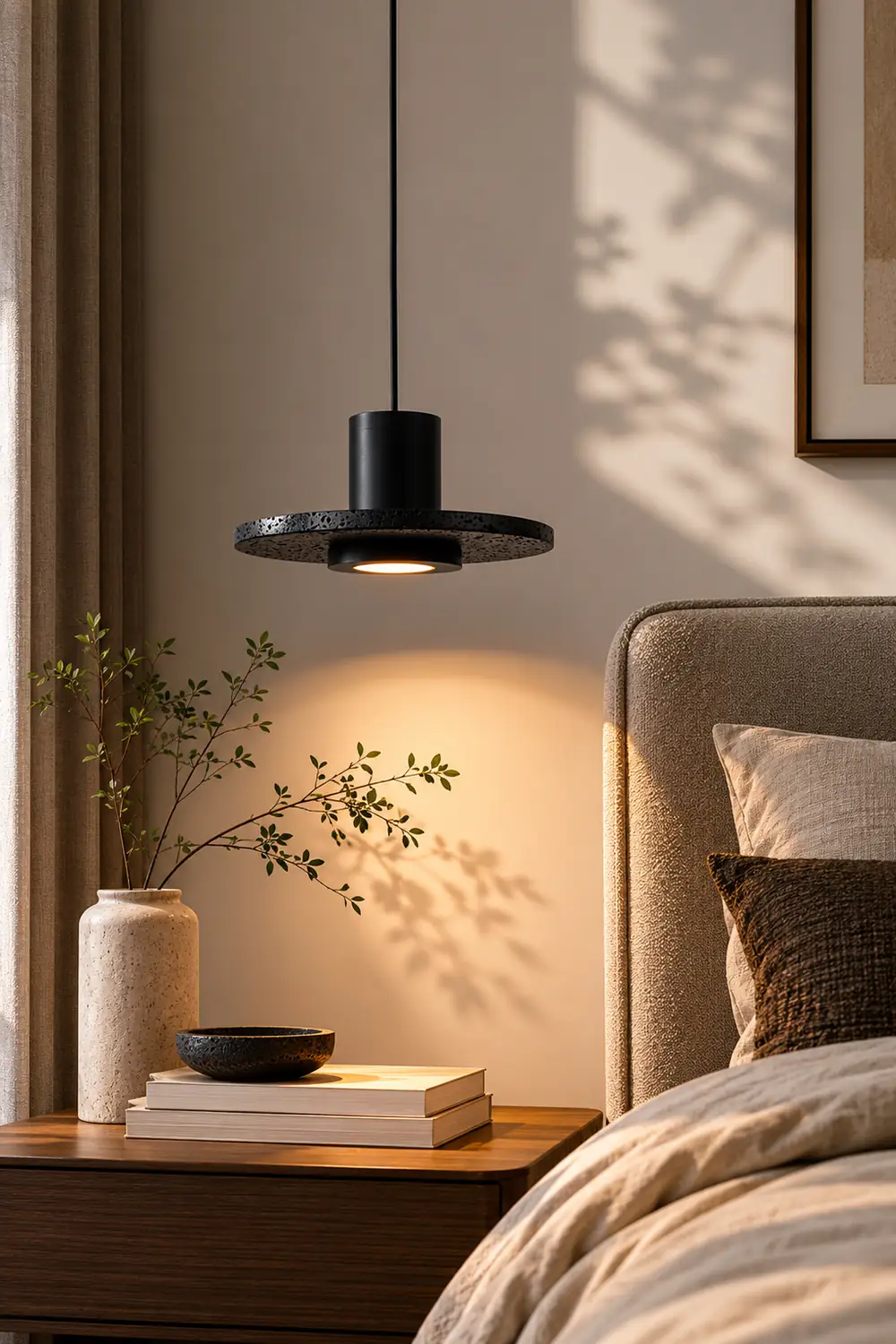 Lava Stone Black Pendant Light - Lumpaz