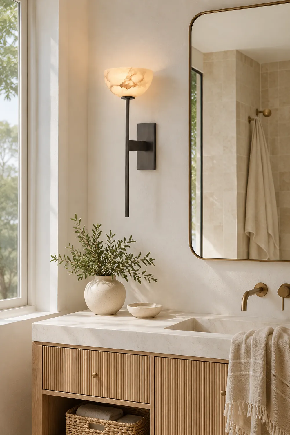 Alabaster Cup Wall Lamp - Lumpaz