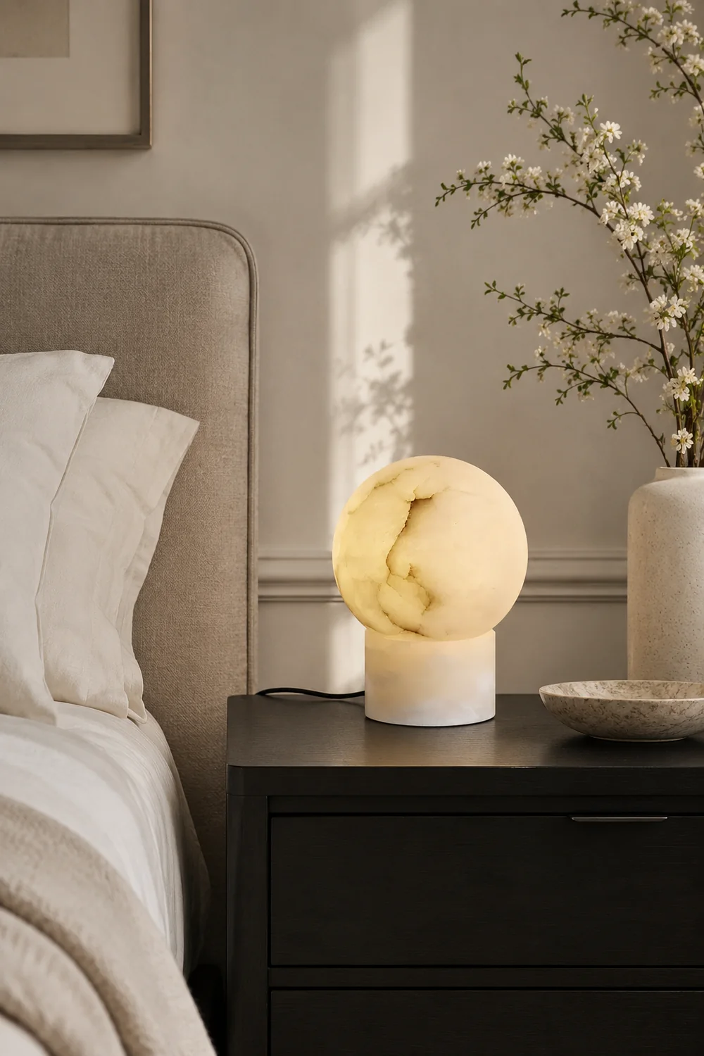 Globe Alabaster Table Lamp - Lumpaz