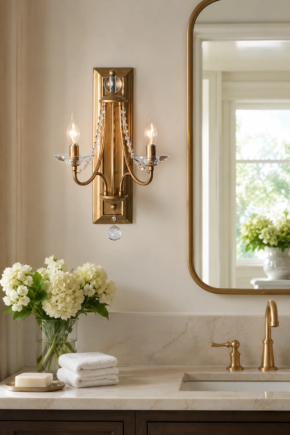 French Country Wood Backplate Wall Lamp - Lumpaz