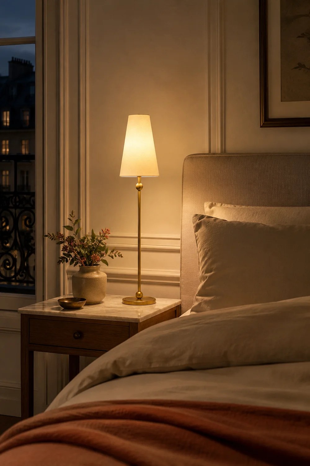 Palmer Slim Brass Accent Table Lamp - Lumpaz