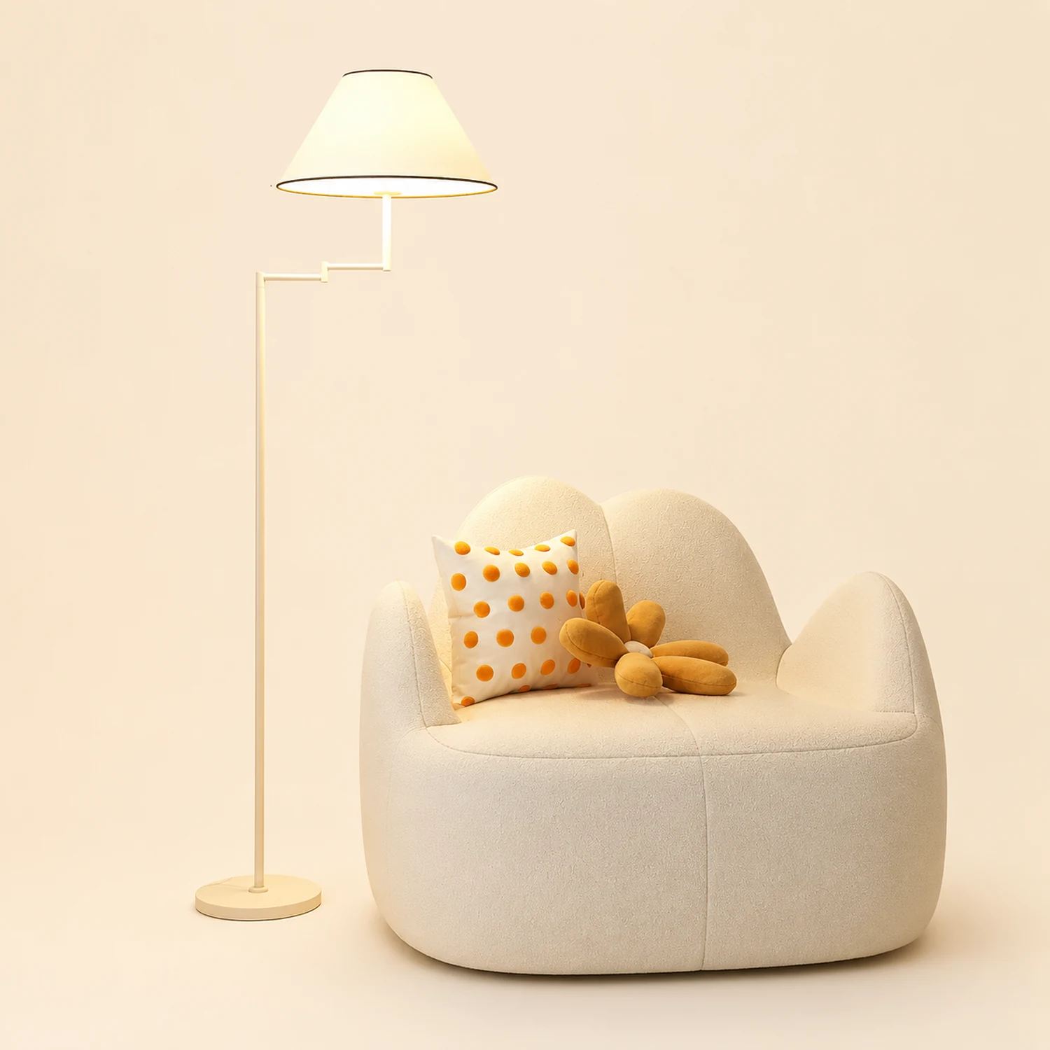 Contemporary Chrome Swing Arm Floor Lamp - Lumpaz