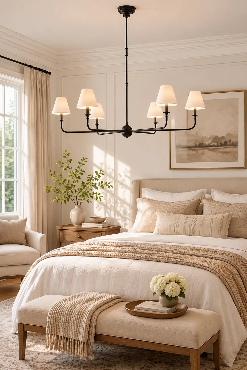 6-Arm Black Metal Chandelier - Lumpaz