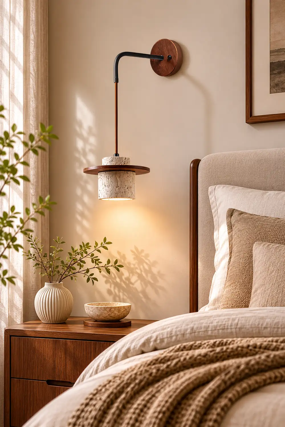 Rustic Textured Cata  Stone Wall Lamp - Lumpaz