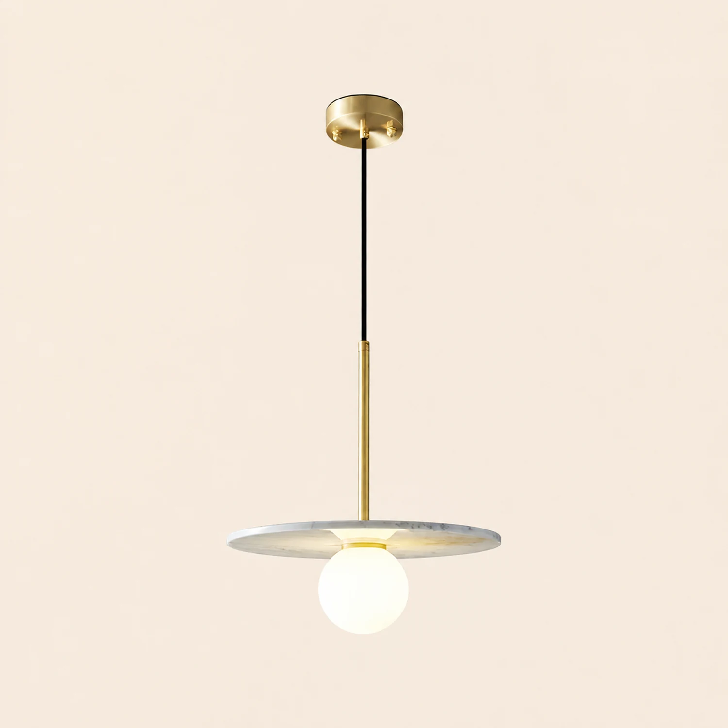 Copper marble round chandelier - Lumpaz