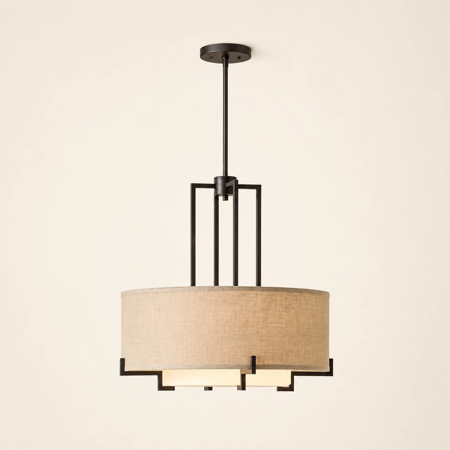 Concentric Shade Layered Fabric Pendant Lamp - Lumpaz