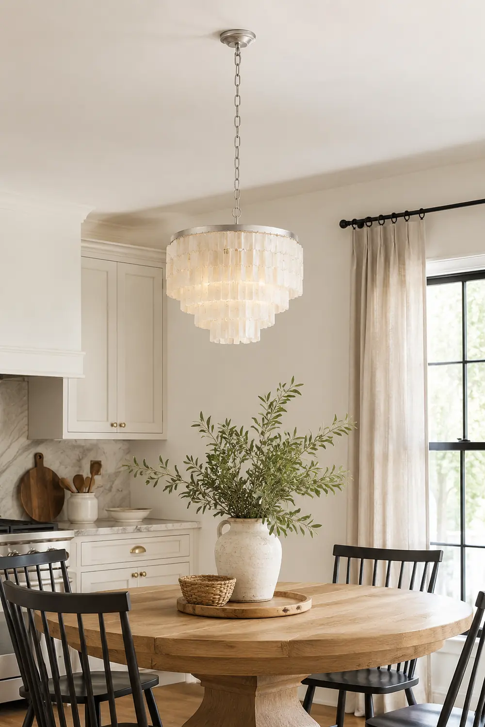 Tiered Capiz Skye Chandelier - Lumpaz