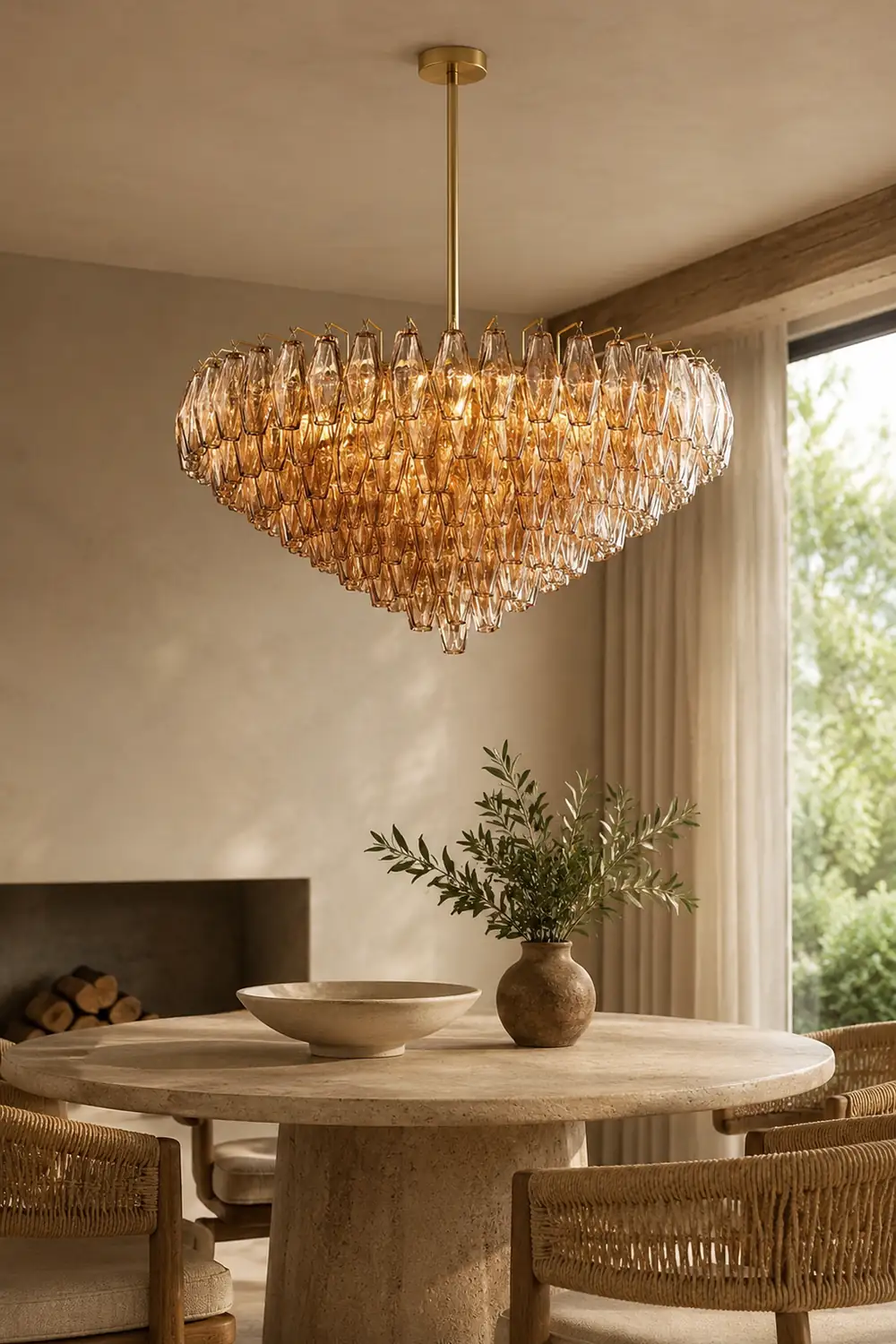Amber Murano Glass Round Chandelier - Lumpaz