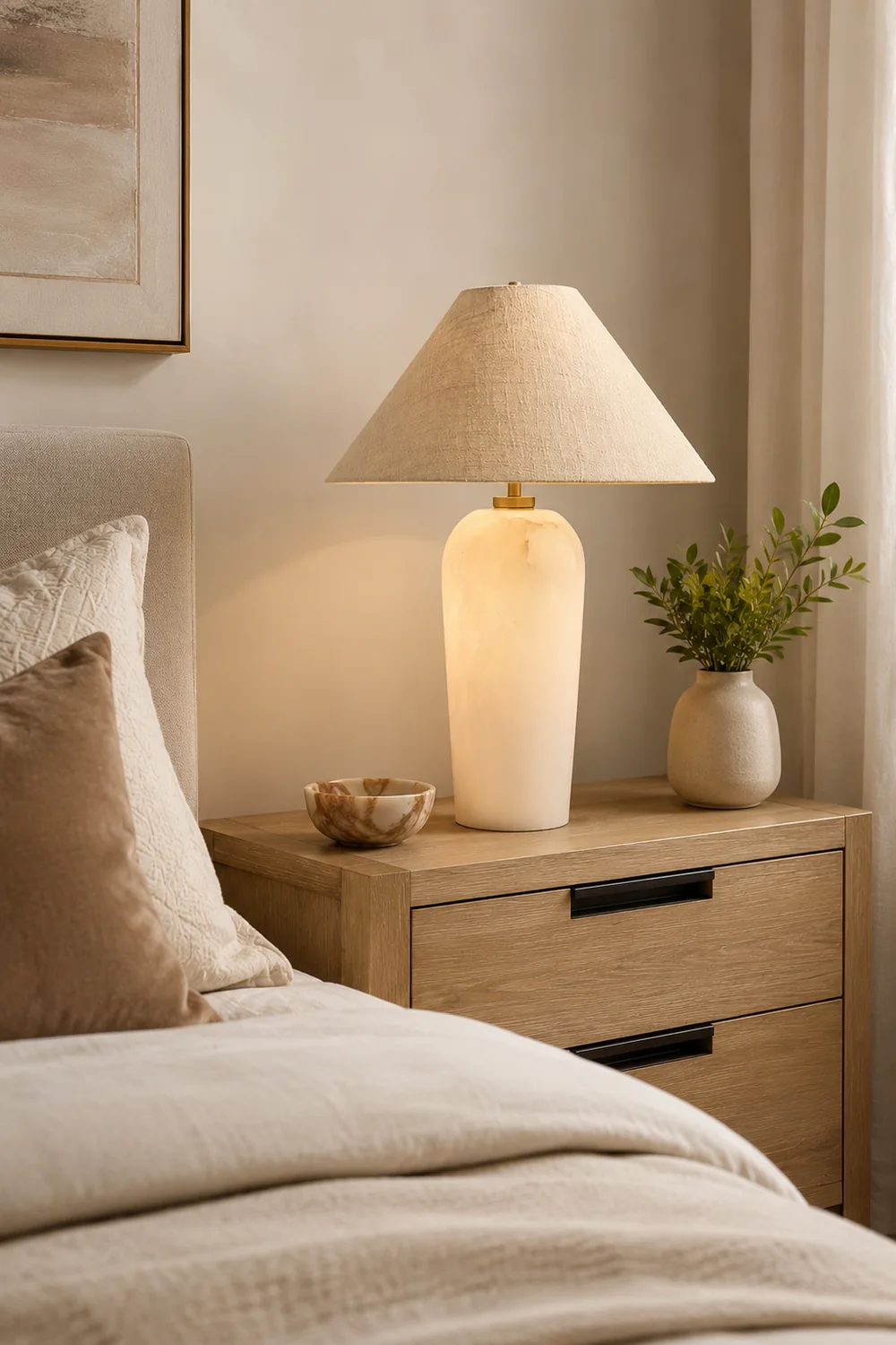 Carter Natural Stone Shade Table Lamp - Lumpaz