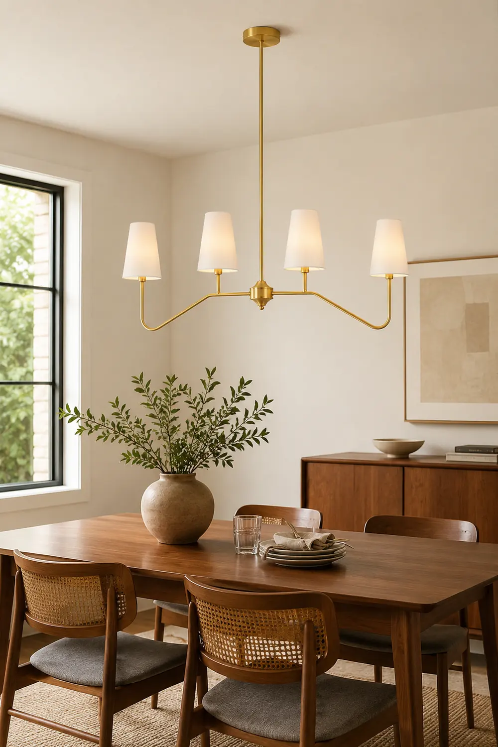 Daphne Brass Linear American Chandelier - Lumpaz