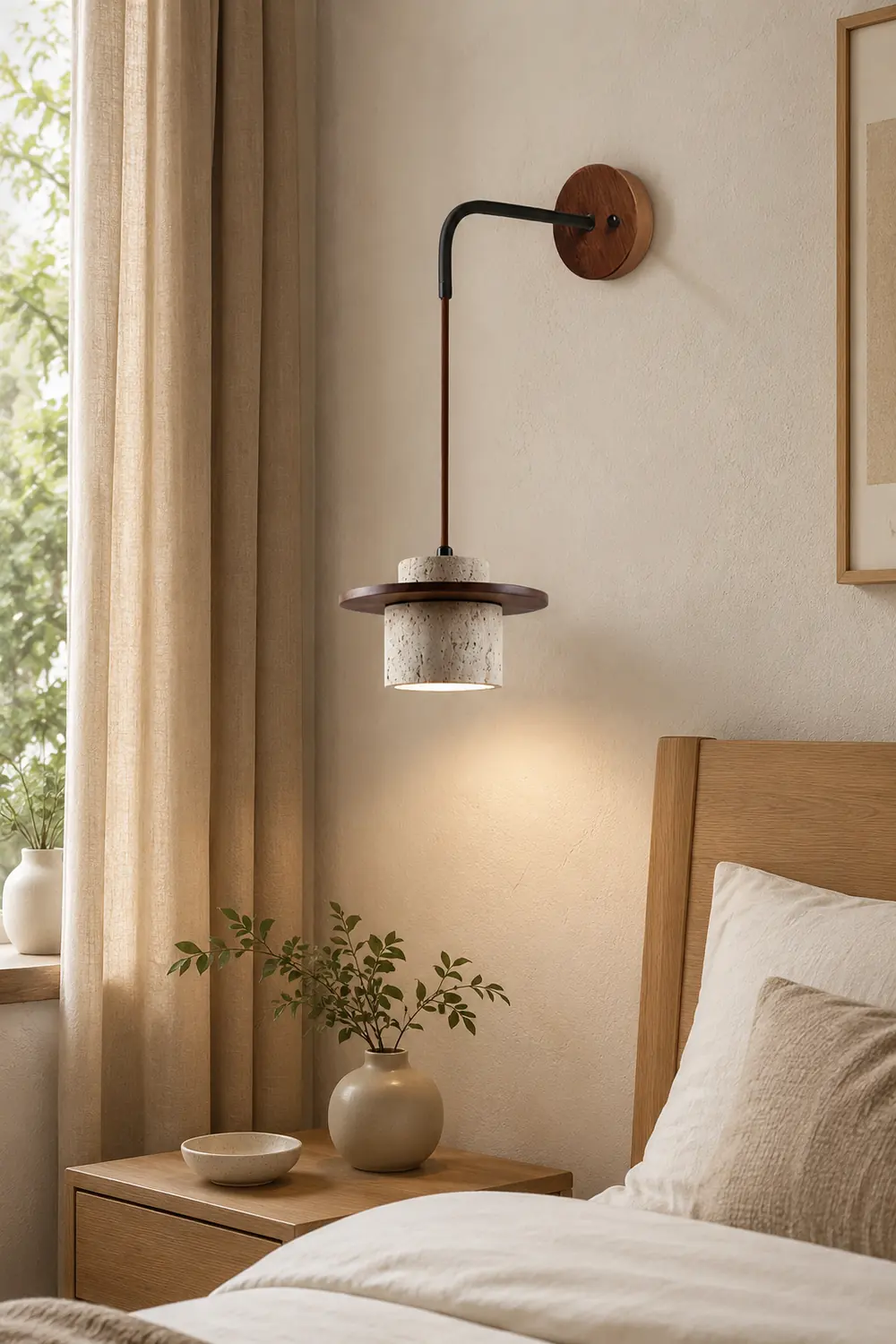 Rustic Textured Cata  Stone Wall Lamp - Lumpaz