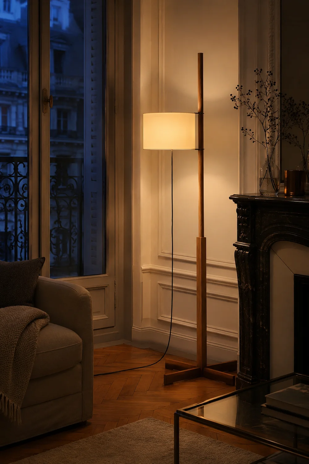 Minimalist Wooden Adjustable Floor Lamp - Lumpaz