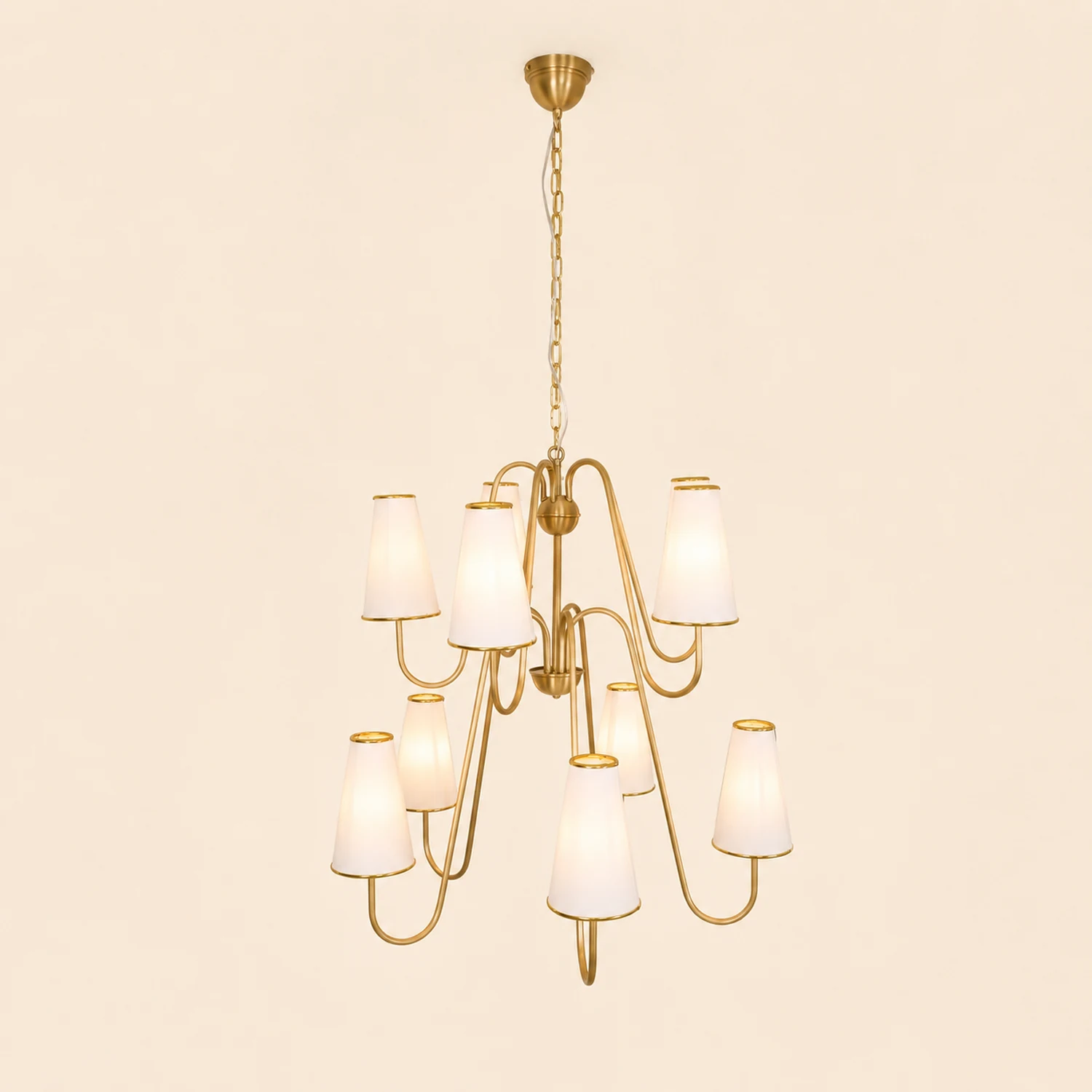Gold Two-Tier Montreuil  Chandelier - Lumpaz