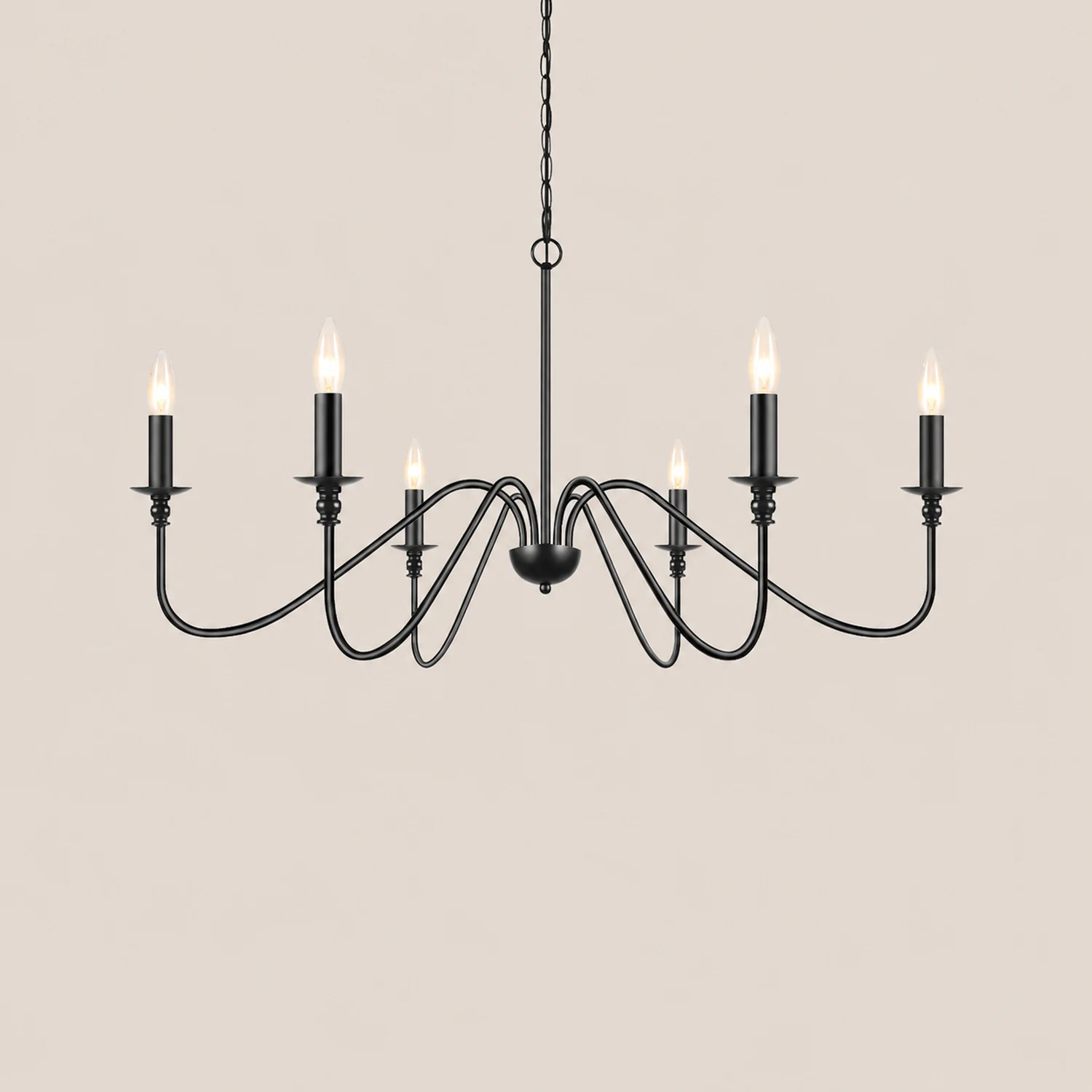 Classic Brass 6-Light Candle Chandelier - Lumpaz