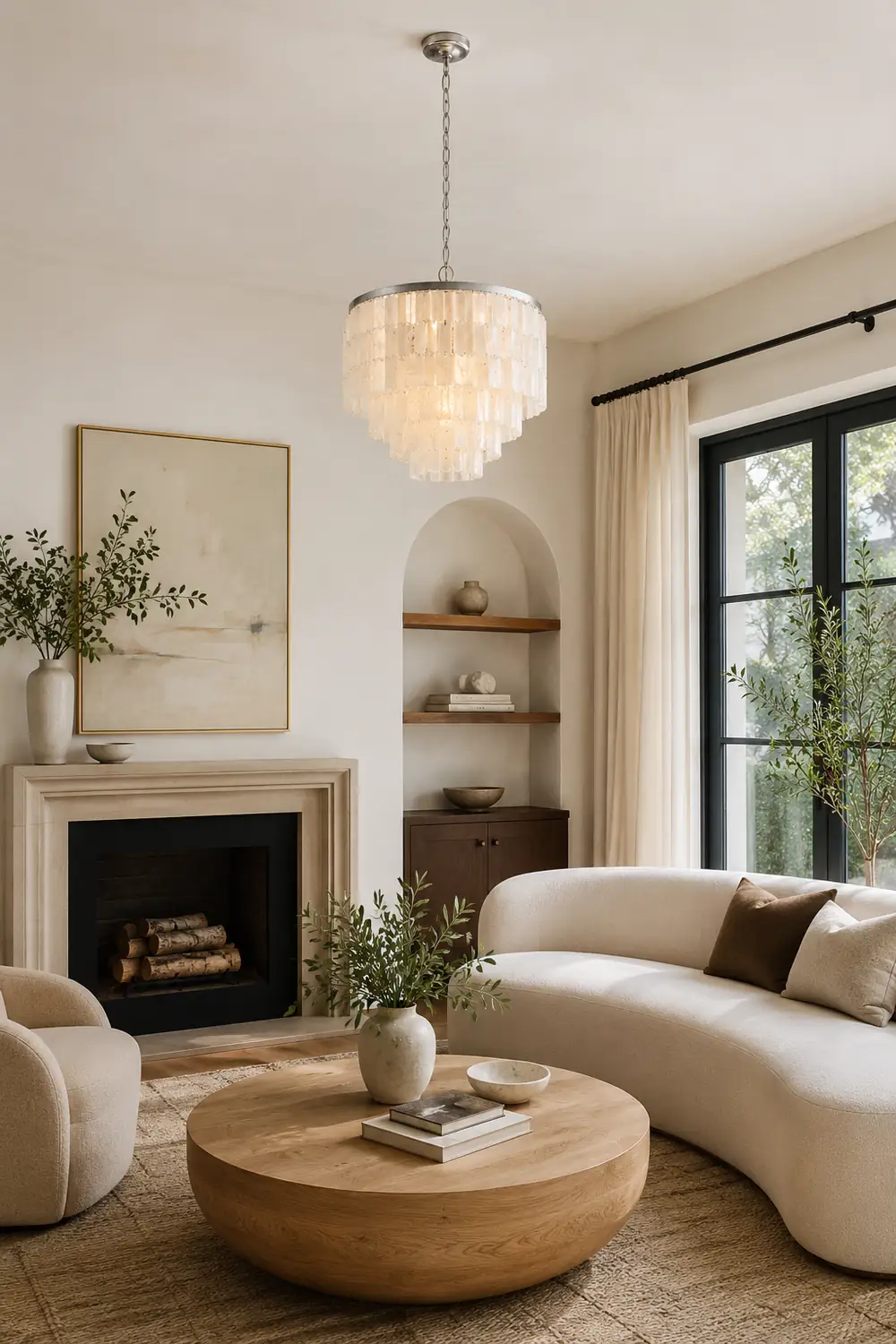 Tiered Capiz Skye Chandelier - Lumpaz