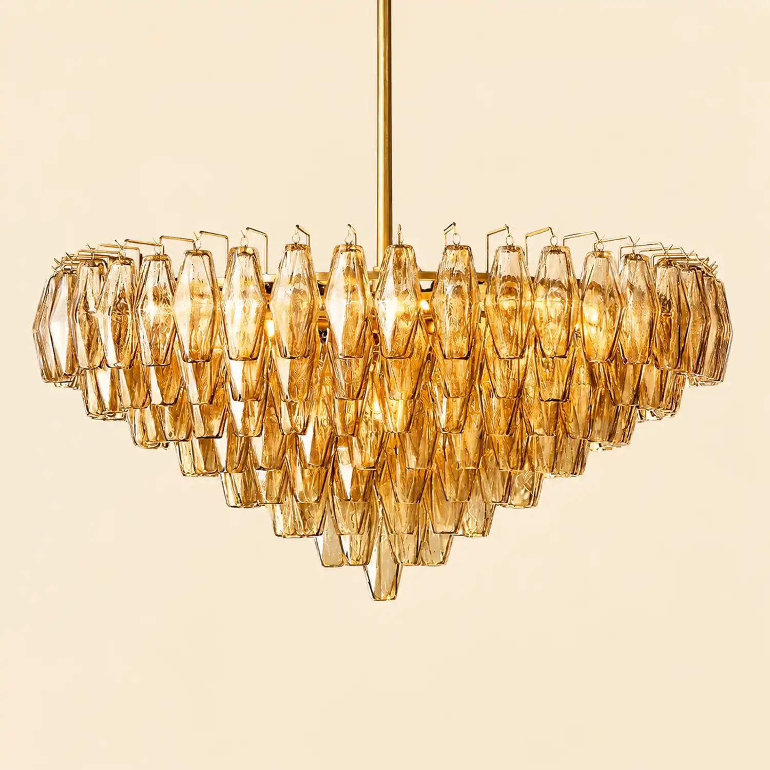 Amber Murano Glass Round Chandelier - Lumpaz