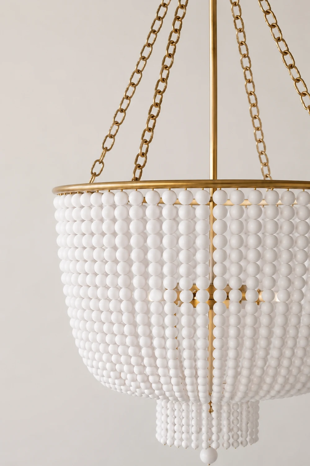 White Beaded Jacqueline Chandelier - Lumpaz