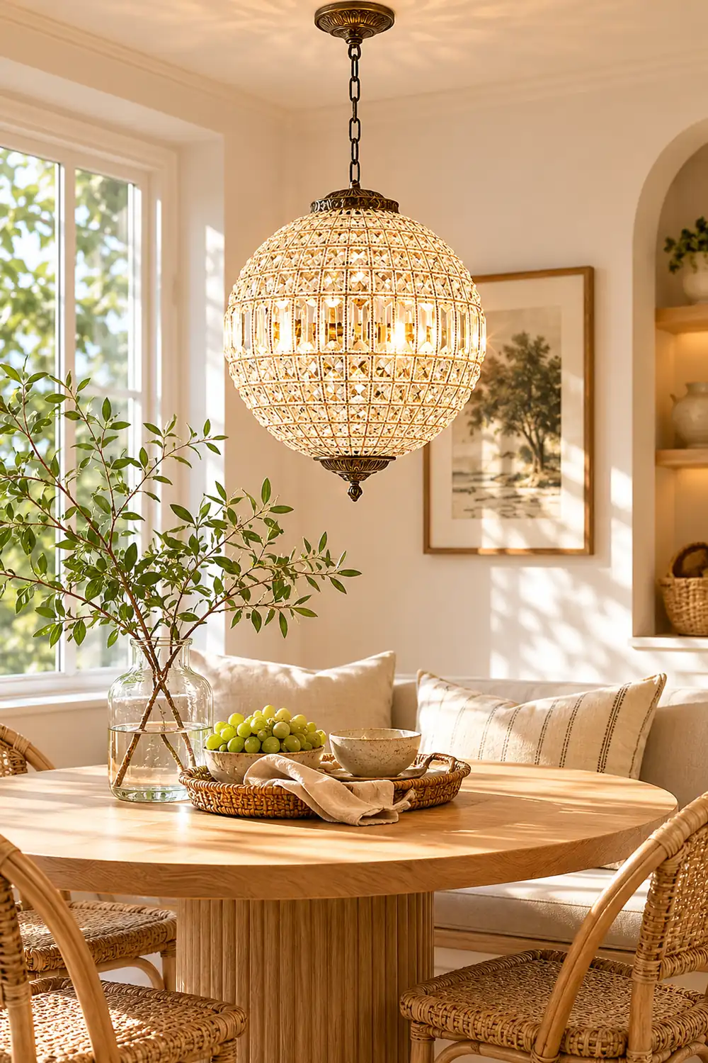 Vintage style crystal ball Pendant Light - Lumpaz