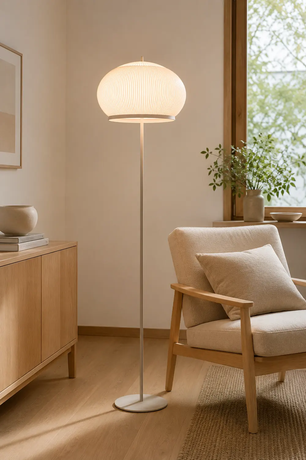 Knitted Round Lantern Floor Lamp - Lumpaz