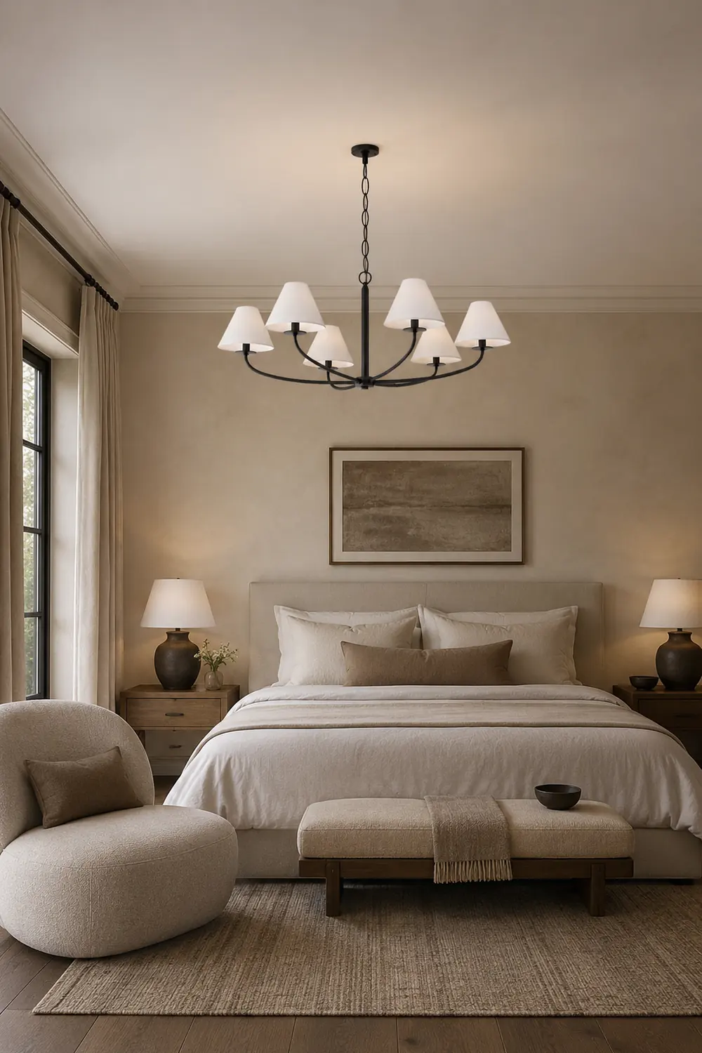 Modern Black Fabric Stacey Chandelier - Lumpaz
