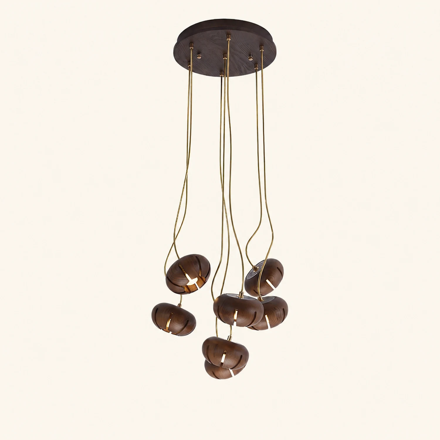 Wood Pumpkin Cluster Chandelier - Lumpaz
