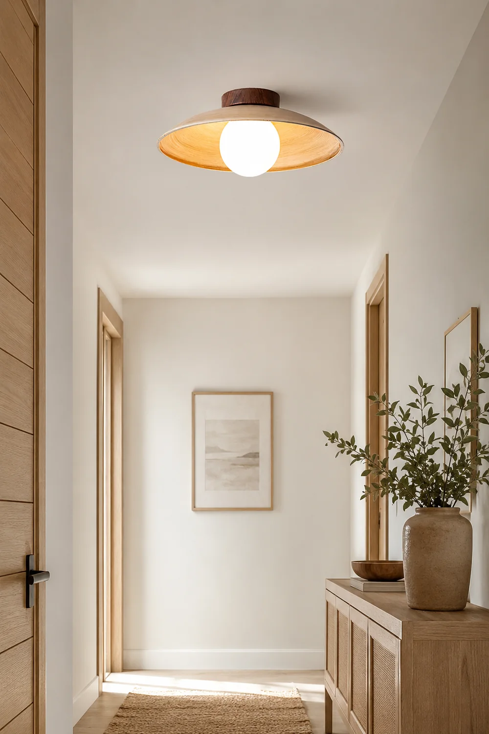 Vintage Wood Dome Ceiling Light - Lumpaz