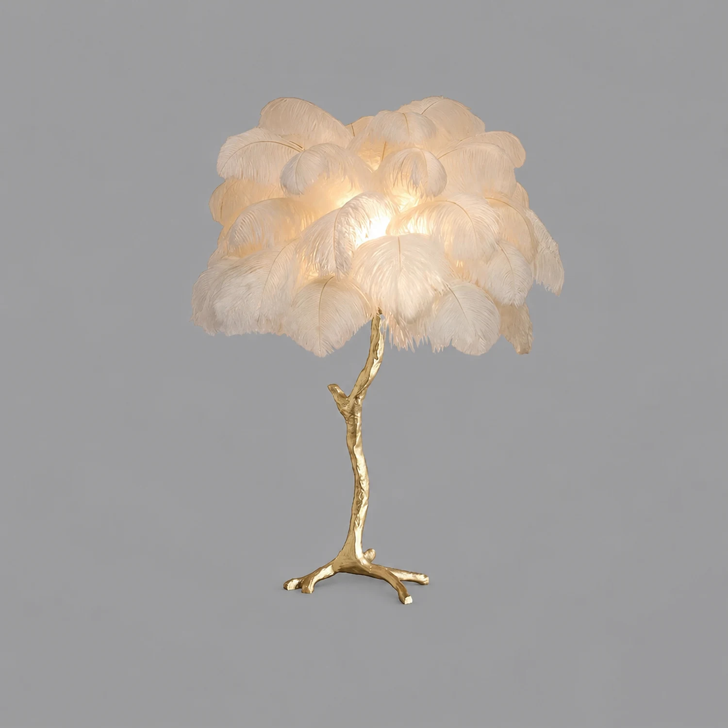 Colorful Ostrich Feather Table Lamp - Lumpaz