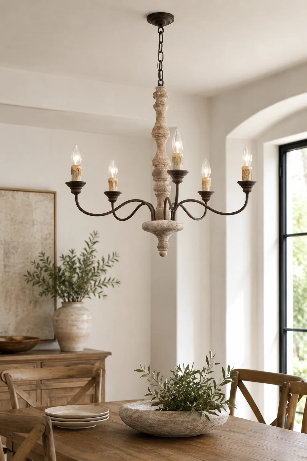 Rustic 5-Light Farmhouse Chandelier - Lumpaz