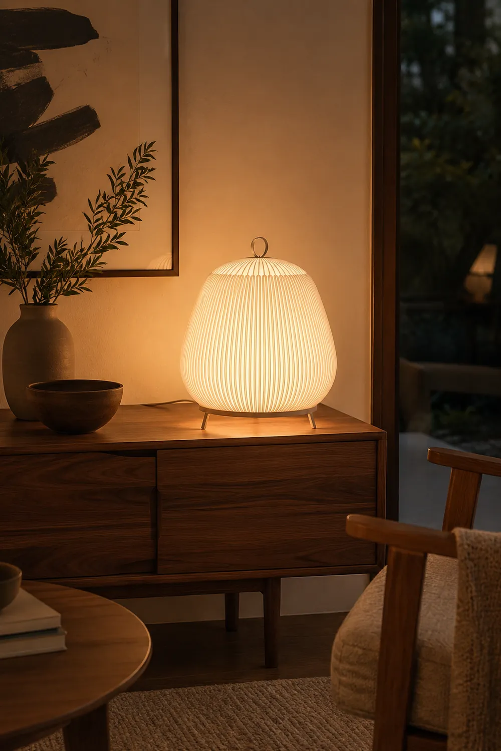 Textured Dome  Lantern Knit Table Lamp - Lumpaz