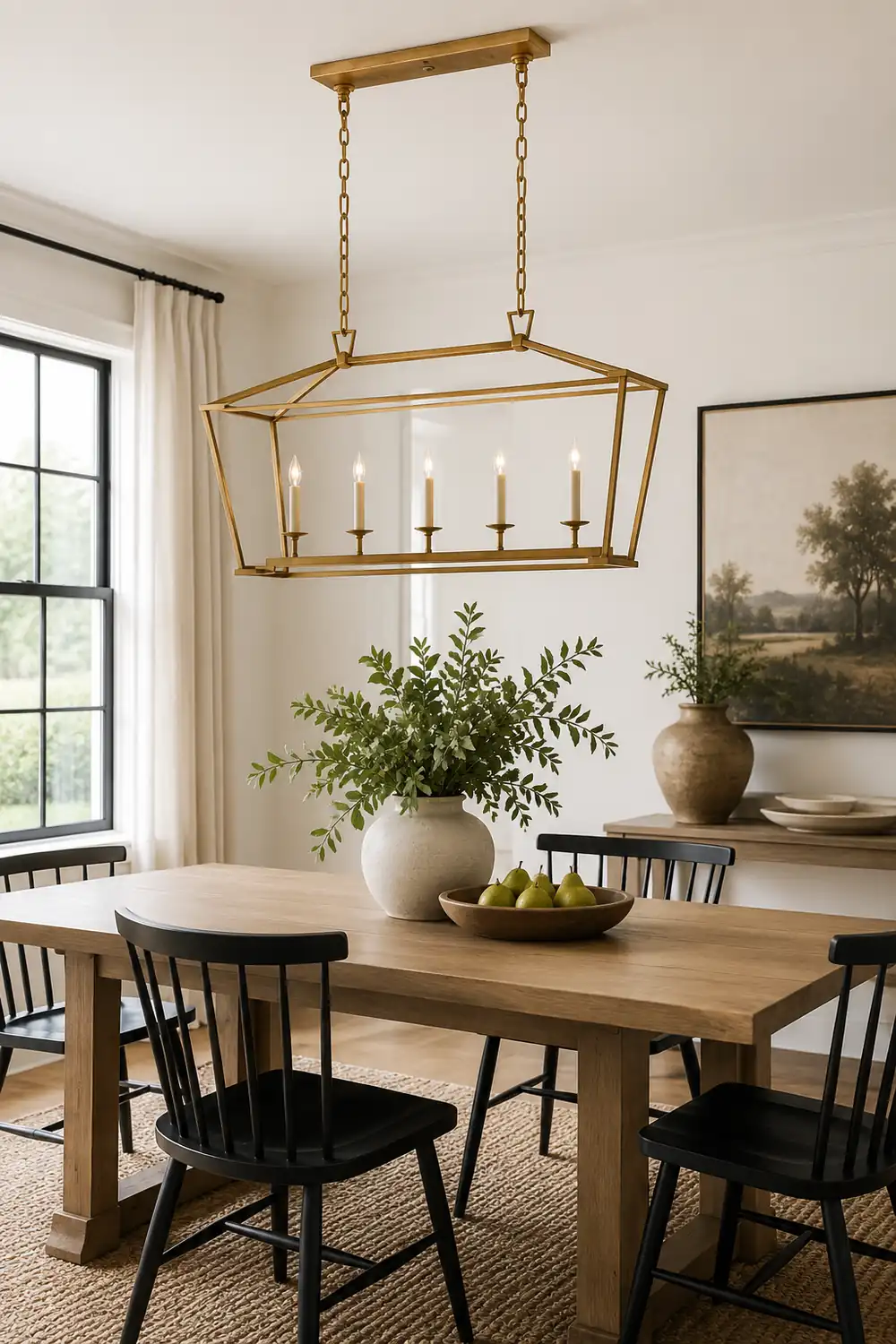 Gold Rectangular Lantern Linear Chandelier - Lumpaz