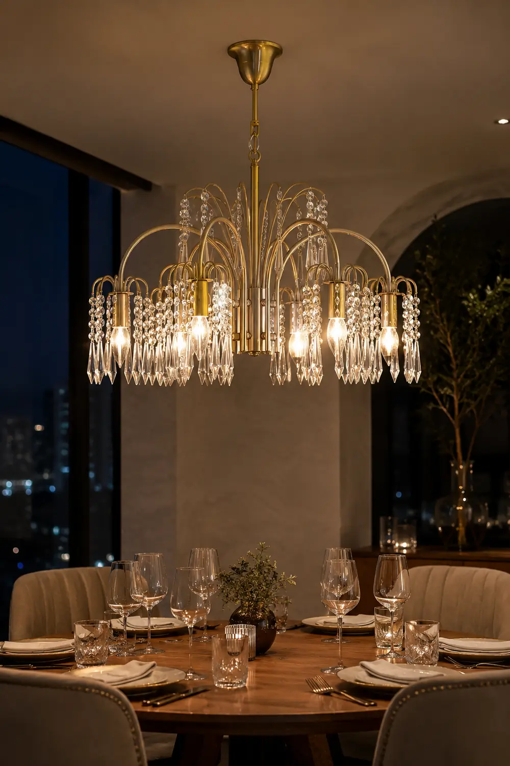 Crystal waterfall chandelier - Lumpaz