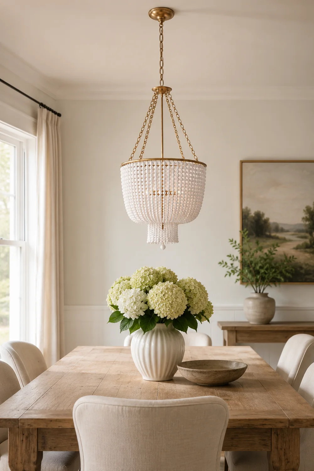 White Beaded Jacqueline Chandelier - Lumpaz