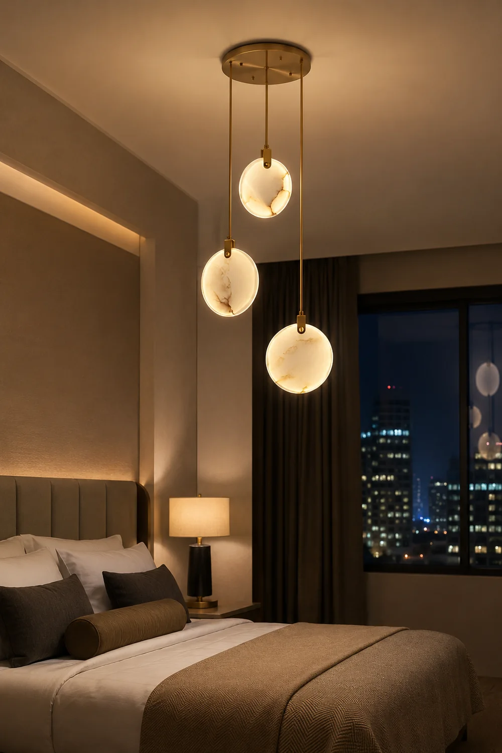 Tiered Alabaster Staircase Chandelier - Lumpaz