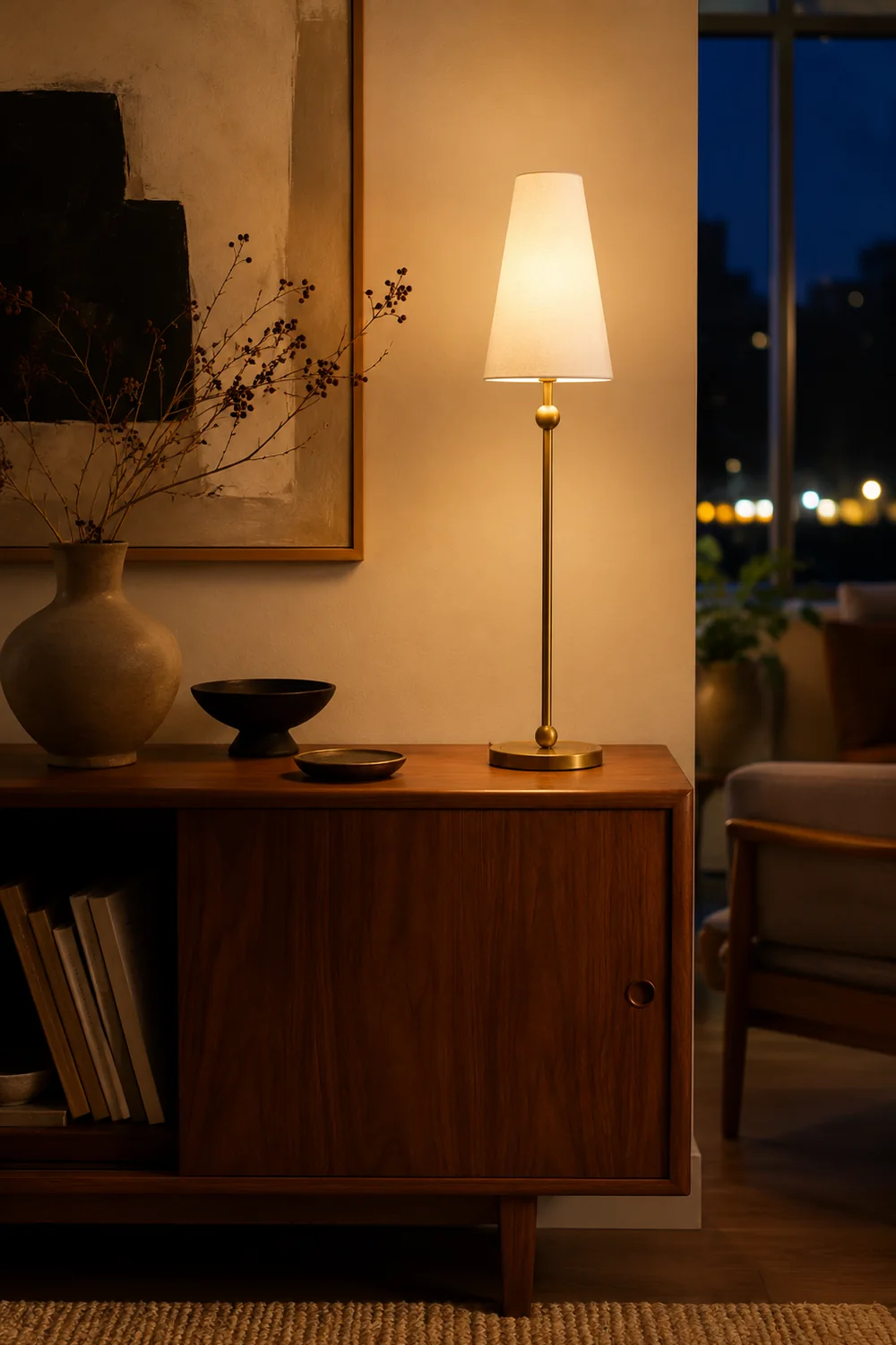 Palmer Slim Brass Accent Table Lamp - Lumpaz
