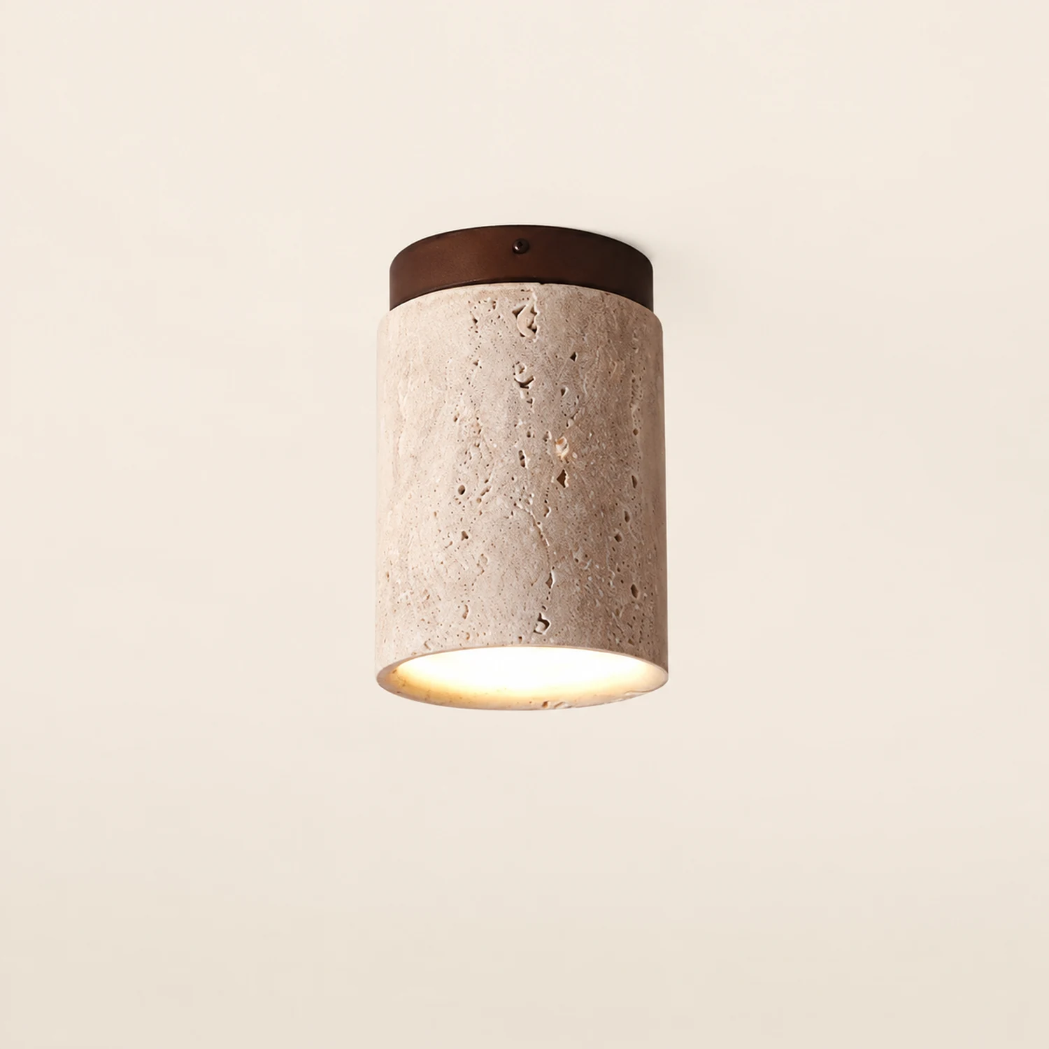 Wood and Stone Modern Flush Mount Light - Lumpaz