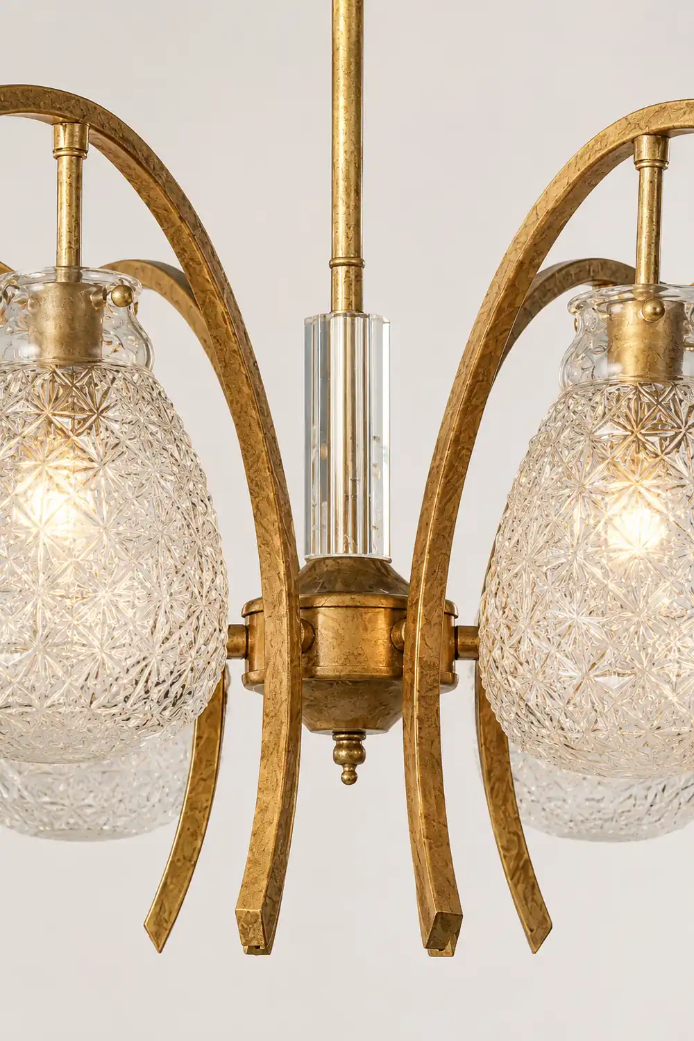 Golden floral glass chandelier - Lumpaz